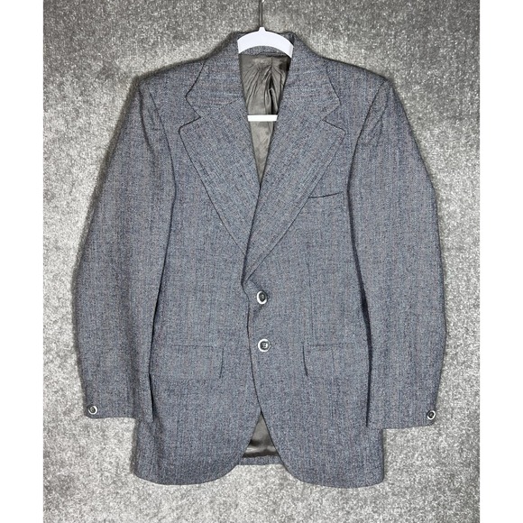 Vintage Harry Fenton Two Button Sports‎ Coat Blazer Mens Size 38 Gray Pockets - Picture 1 of 8